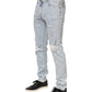 Dolce & Gabbana Light Blue Distressed Slim Fit Ripped Denim Jeans