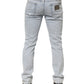 Dolce & Gabbana Light Blue Distressed Slim Fit Ripped Denim Jeans