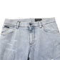 Dolce & Gabbana Light Blue Distressed Slim Fit Ripped Denim Jeans