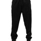 Dolce & Gabbana Black Polyester Logo Stripe Track Jogger Pants