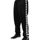 Dolce & Gabbana Black Polyester Logo Stripe Track Jogger Pants