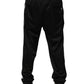 Dolce & Gabbana Black Polyester Logo Stripe Track Jogger Pants