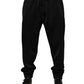 Dolce & Gabbana Black Polyester Logo Plaque Sweatpants Jogger Pants