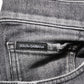 Dolce & Gabbana Grey Cotton Denim Slim Fit Distressed Pants Jeans