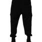 Dolce & Gabbana Black Cotton Blend Cargo Joggers Drawstring Pants