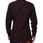 Dolce & Gabbana Maroon Cotton Collared GOLD Formal Dress Shirt