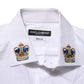 Dolce & Gabbana White Crown Collared GOLD Formal Dress  Shirt
