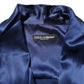 Dolce & Gabbana Blue Oversize Silk Satin Long Sleeves Shirt