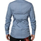 Dolce & Gabbana Blue Cotton Collared GOLD Formal Dress Shirt