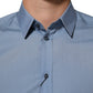 Dolce & Gabbana Blue Cotton Collared GOLD Formal Dress Shirt