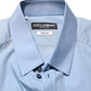 Dolce & Gabbana Blue Cotton Collared GOLD Formal Dress Shirt