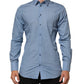 Dolce & Gabbana Blue Cotton Collared GOLD Formal Dress  Shirt