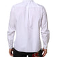 Dolce & Gabbana White Logo Plaque Collared Formal Dress  Shirt