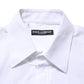 Dolce & Gabbana White Logo Plaque Collared Formal Dress  Shirt