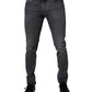 Dolce & Gabbana Dark Gray Cotton Stretch Skinny Denim Jeans