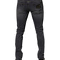 Dolce & Gabbana Dark Gray Cotton Stretch Skinny Denim Jeans