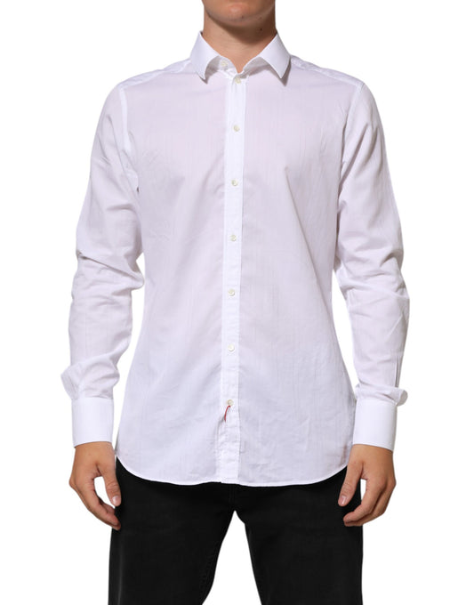 Dolce & Gabbana White Cotton MARTINI Men Formal Dress Shirt Mens T-Shirt