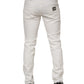 Dolce & Gabbana Off White Cotton Stretch Slim Fit Denim Jeans
