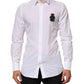 Dolce & Gabbana White Cotton GOLD DGPatch Formal Dress Shirt Mens T-Shirt