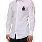 Dolce & Gabbana White Cotton GOLD DGPatch Formal Dress Shirt Mens T-Shirt