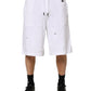 Dolce & Gabbana White Ripped Mid Waist Casual Bermuda Short Mens Shorts