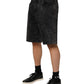 Dolce & Gabbana Black Cotton Mid Waist Denim Men Bermuda Short Mens Shorts