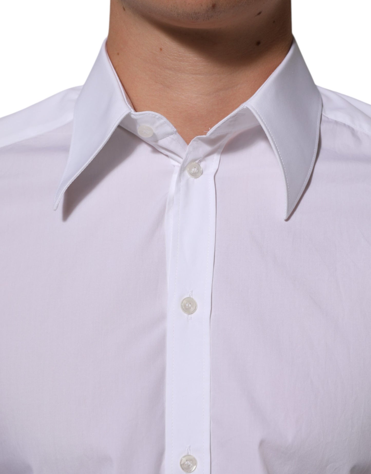 Dolce & Gabbana White Cotton MARTINI Men Formal Dress Shirt Mens T-Shirt