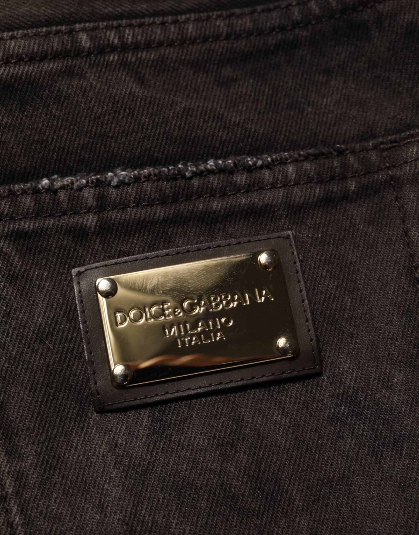 Dolce & Gabbana Black Cotton Tattered Denim Men Bermuda Short Mens Shorts