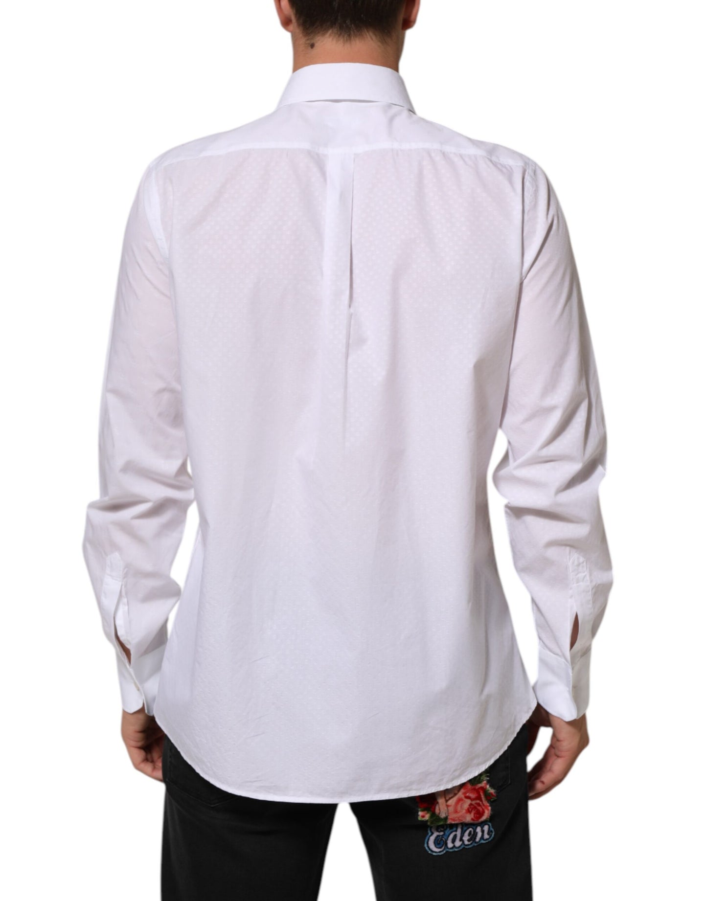 Dolce & Gabbana White Cotton MARTINI Bib Formal Dress Shirt Mens T-Shirt
