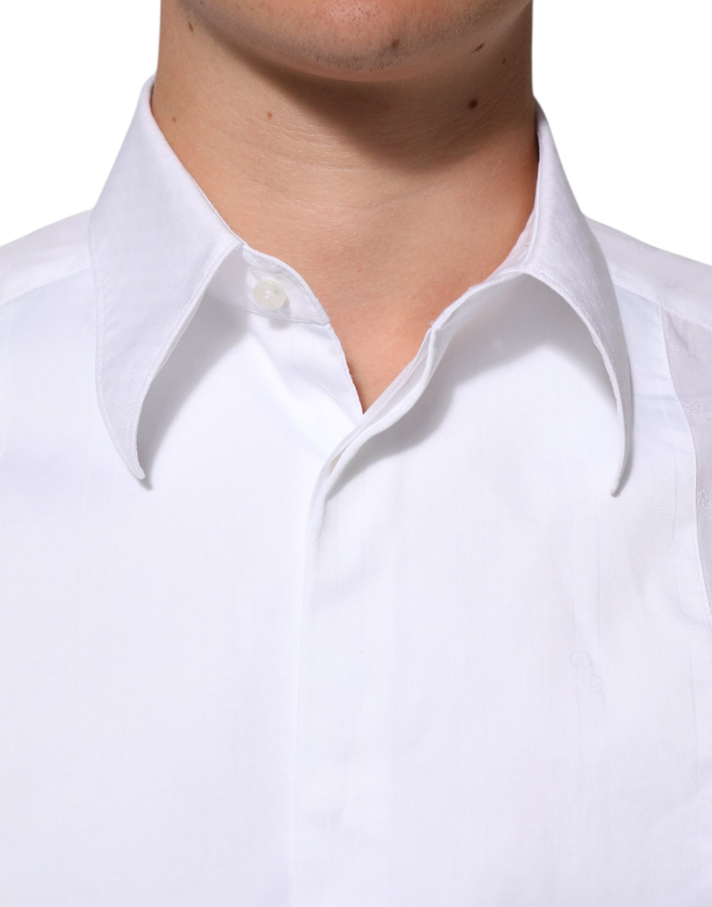 Dolce & Gabbana White Cotton MARTINI Bib Formal Dress Shirt Mens T-Shirt