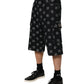 Dolce & Gabbana Black Monogram Denim Cargo Men Bermuda Short Mens Shorts