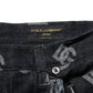 Dolce & Gabbana Black Monogram Denim Cargo Men Bermuda Short Mens Shorts