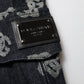 Dolce & Gabbana Black Monogram Denim Cargo Men Bermuda Short Mens Shorts