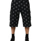 Dolce & Gabbana Black Monogram Denim Cargo Men Bermuda Short Mens Shorts