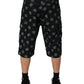 Dolce & Gabbana Black Monogram Denim Cargo Men Bermuda Short Mens Shorts