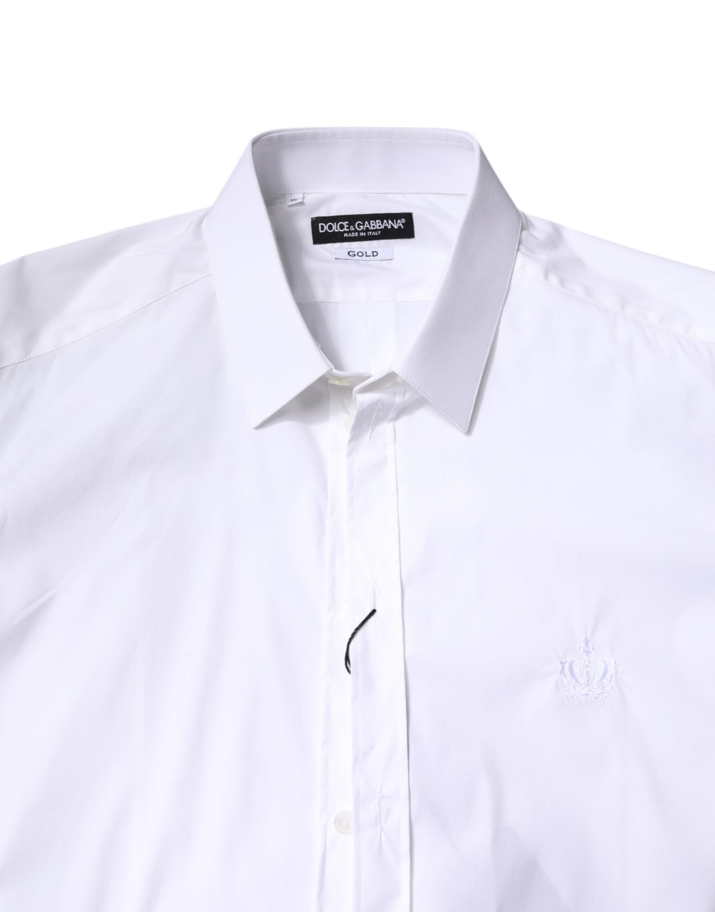Dolce & Gabbana White Cotton Collared GOLD FormalDress Shirt Mens T-Shirt