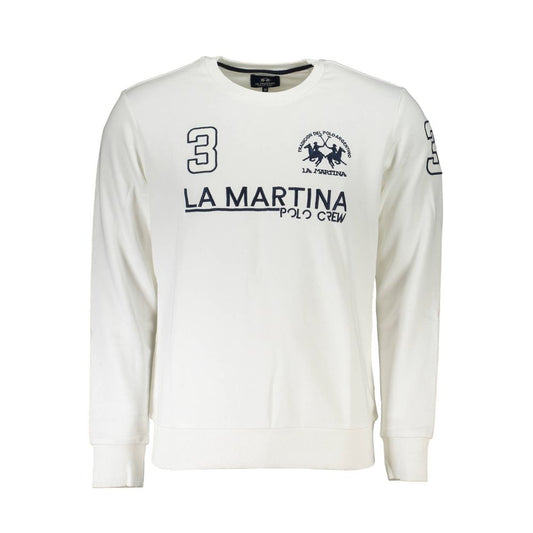 La Martina White Cotton Men's Sweater Mens Sweater