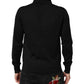 Dolce & Gabbana Black Logo Patch Collared Pullover Sweater Mens Sweater Mens T-Shirt