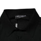 Dolce & Gabbana Black Logo Patch Collared Pullover Sweater Mens Sweater Mens T-Shirt