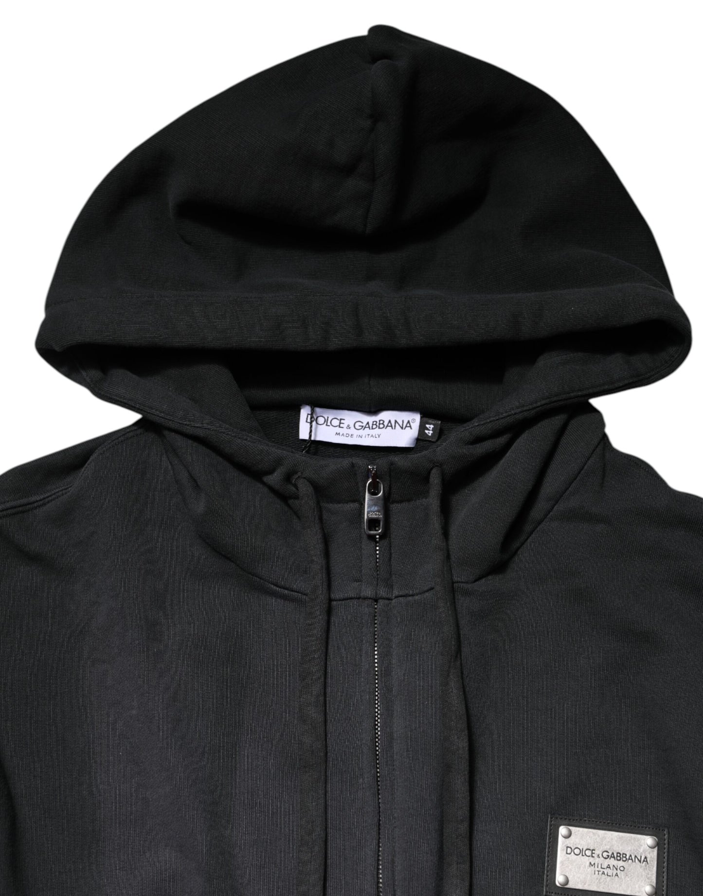 Dolce & Gabbana Black Logo FullZip Hooded Sweatshirt Sweater Mens Sweater Mens T-Shirt