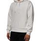 Dolce & Gabbana White Logo Hooded Men Sweatshirt  Sweater Mens Sweater Mens T-Shirt