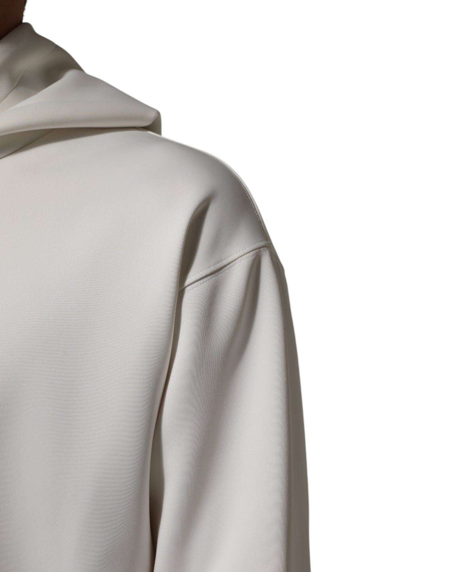 Dolce & Gabbana White Logo Hooded Men Sweatshirt  Sweater Mens Sweater Mens T-Shirt