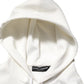 Dolce & Gabbana White Logo Hooded Men Sweatshirt  Sweater Mens Sweater Mens T-Shirt