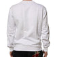 Dolce & Gabbana White Embossed Logo Men Sweatshirt Sweater Mens Sweater Mens T-Shirt
