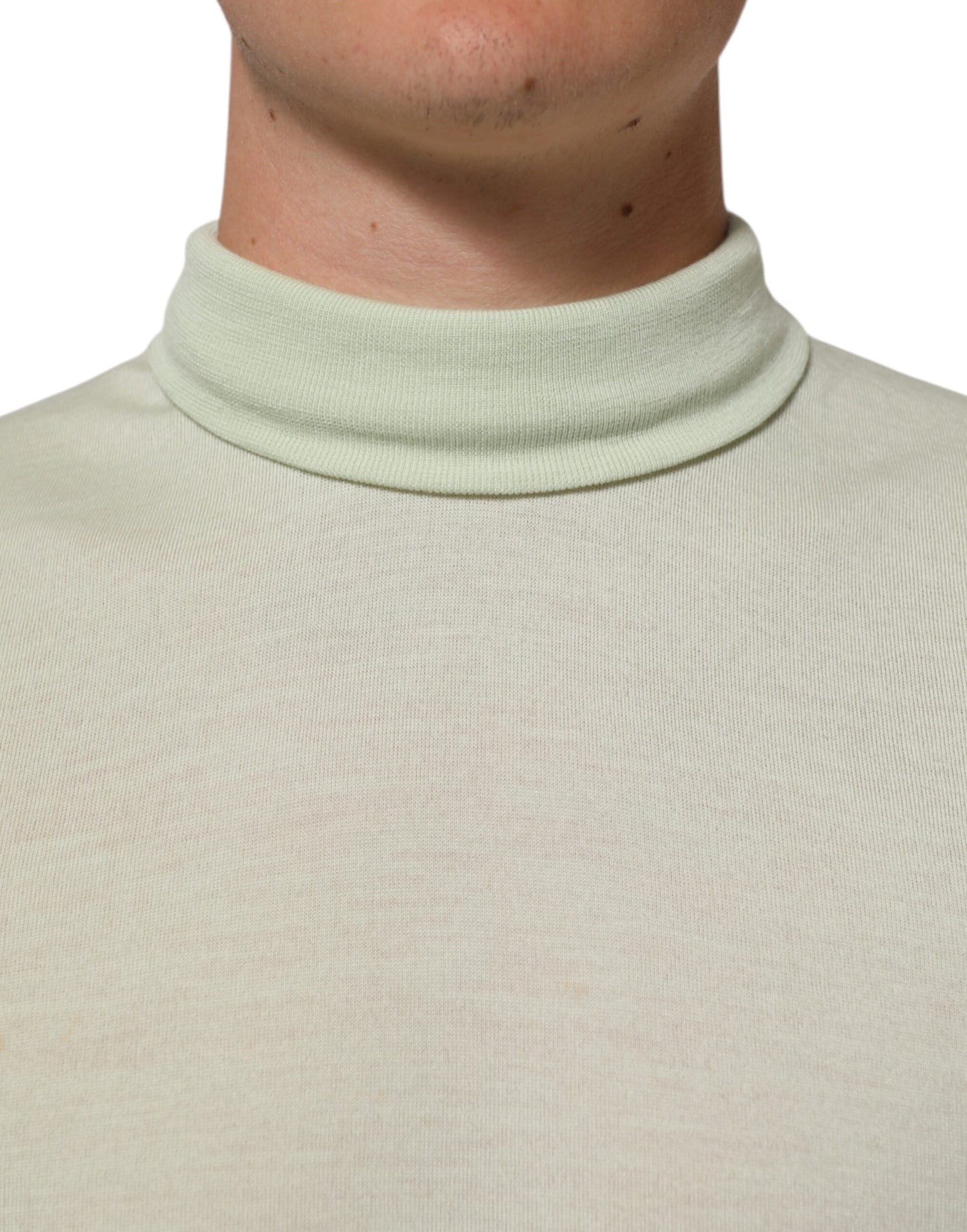Dolce & Gabbana Light Green Logo TurtleNeck Pullover Sweater Mens Sweater Mens T-Shirt
