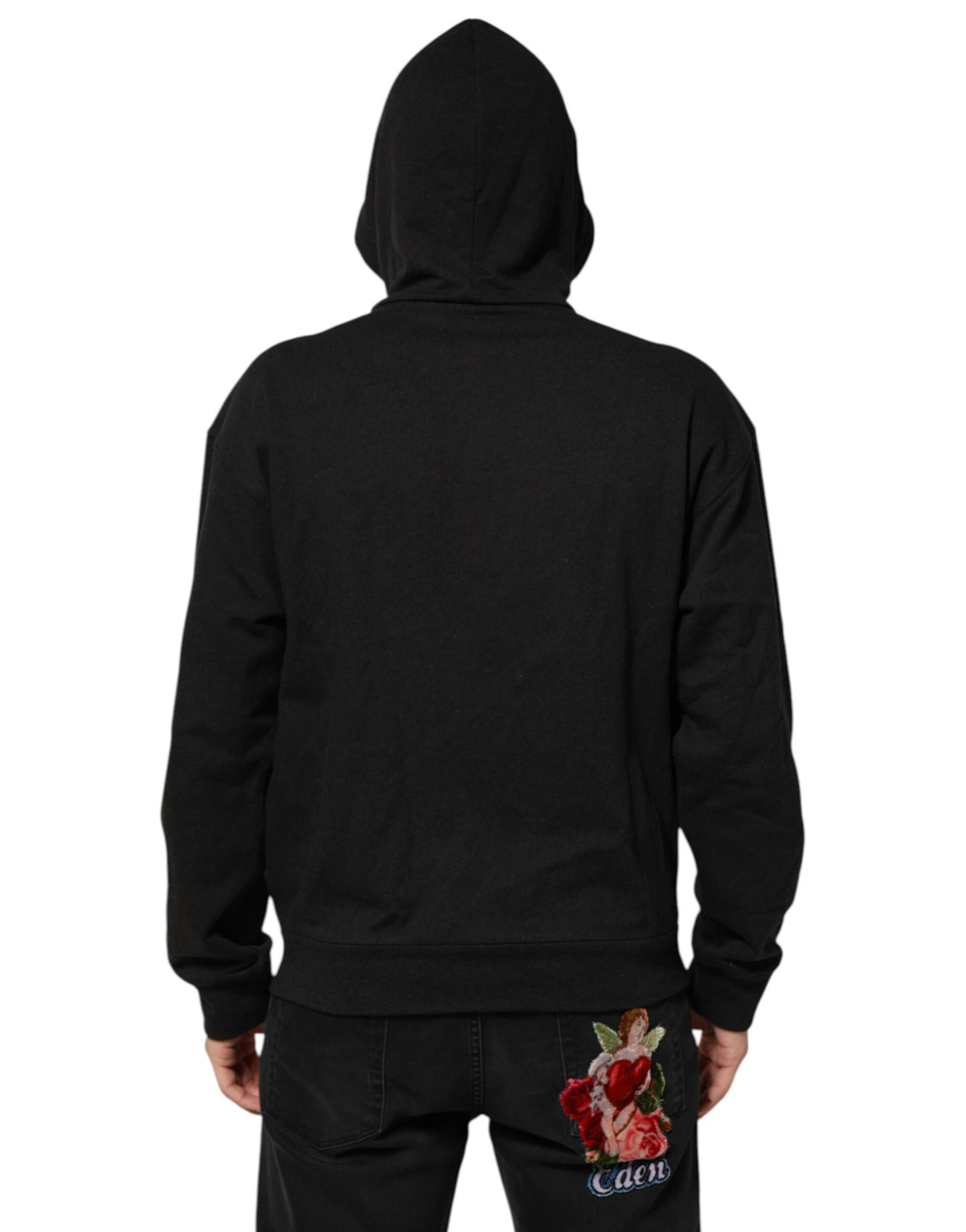 Dolce & Gabbana Black Logo FullZip Hooded Sweatshirt Sweater Mens Sweater Mens T-Shirt