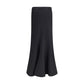 Balenciaga Black Fleece Wool Long Skirt
