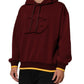 Dolce & Gabbana Maroon Embossed Logo Hooded Sweatshirt Sweater Mens Sweater Mens T-Shirt