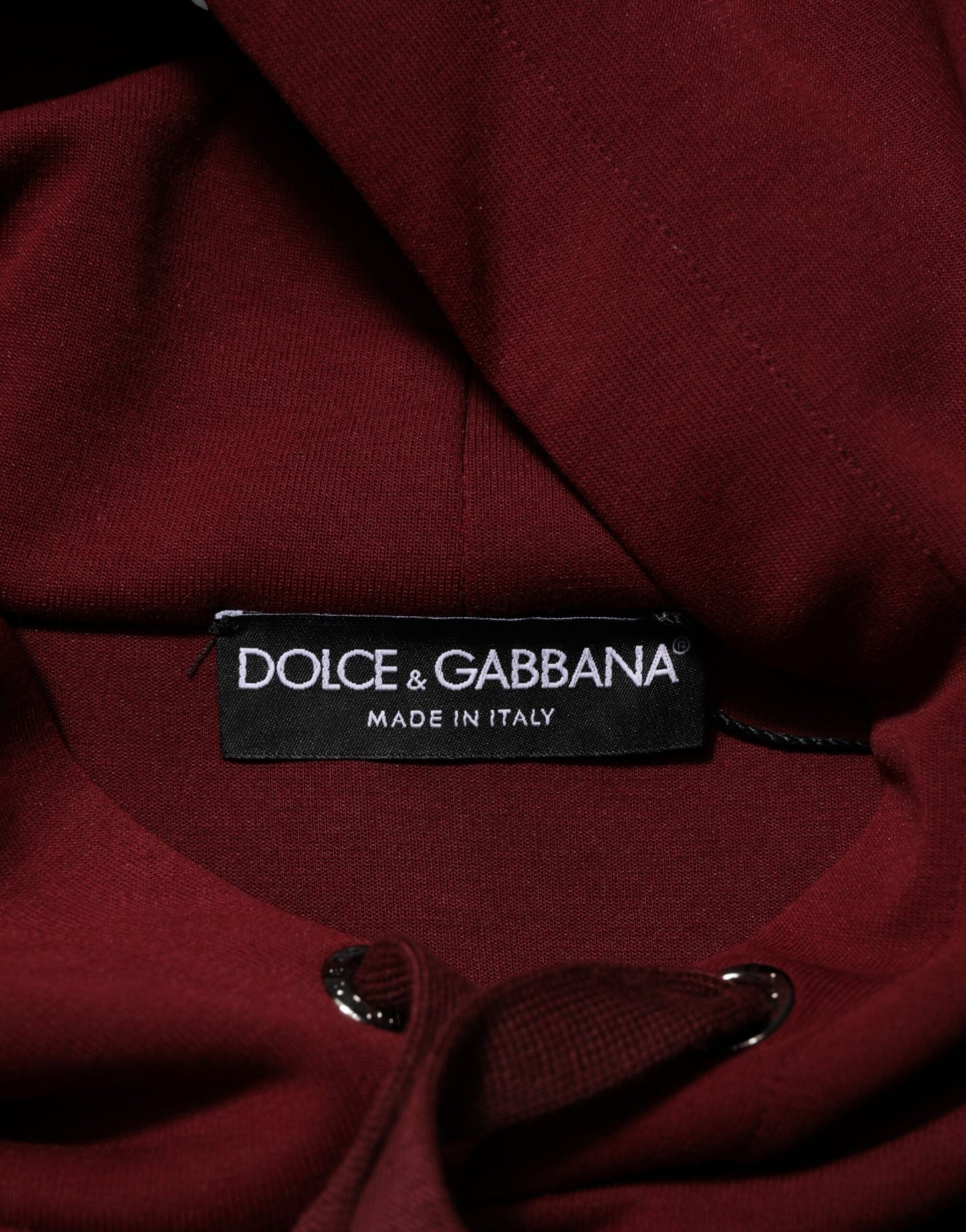 Dolce & Gabbana Maroon Embossed Logo Hooded Sweatshirt Sweater Mens Sweater Mens T-Shirt