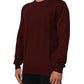 Dolce & Gabbana Maroon Cashmere Crew Neck Pullover Sweater Mens Sweater Mens T-Shirt
